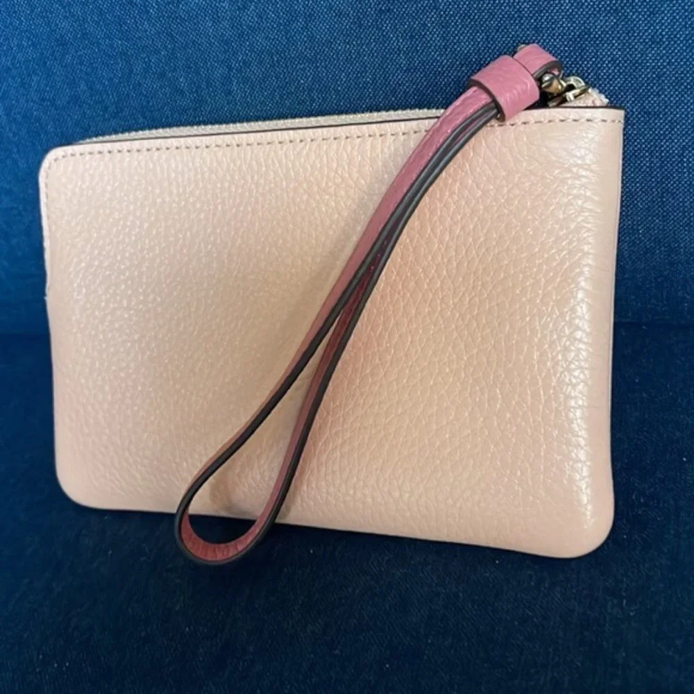 Coach Corner Zip Wristlet In Colorblock With Horse And Carriage